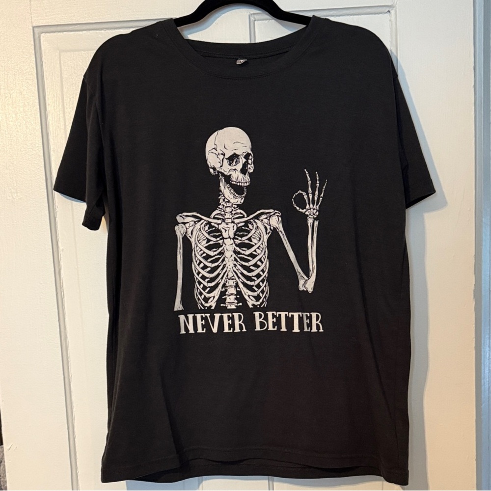 Black Graphic Skeleton T-Shirt